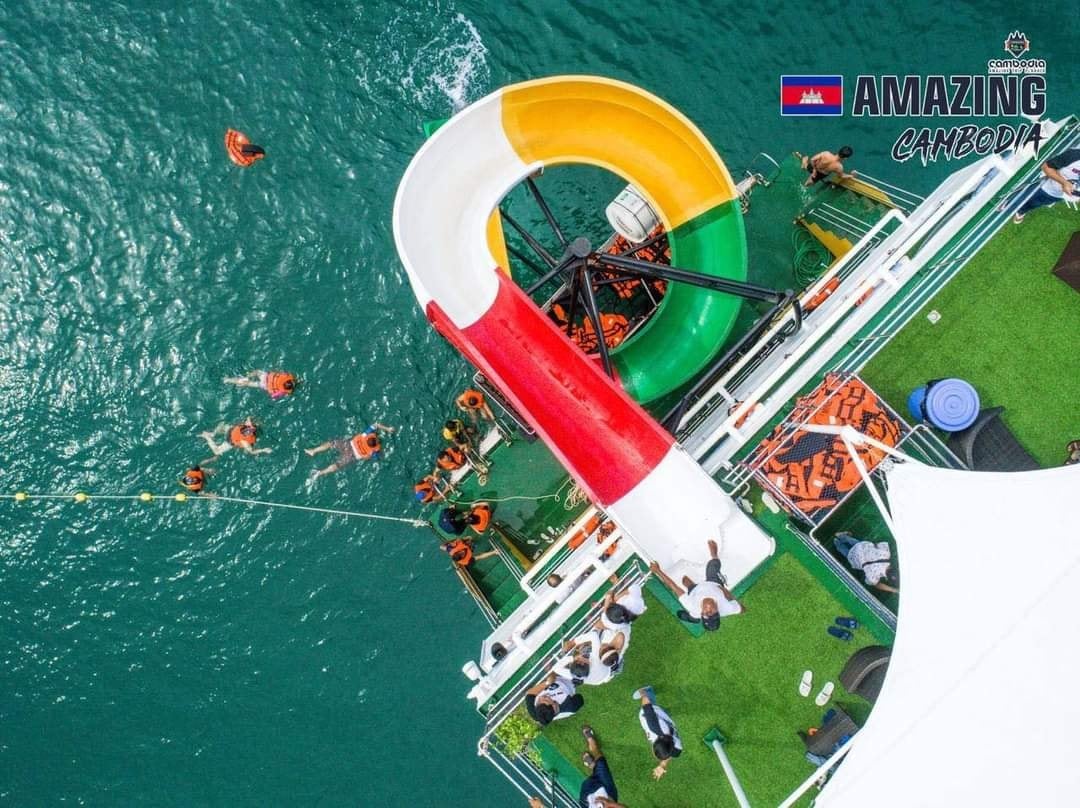 Happy Boat on Koh Rong Island in SihanoukVille Cambodia.