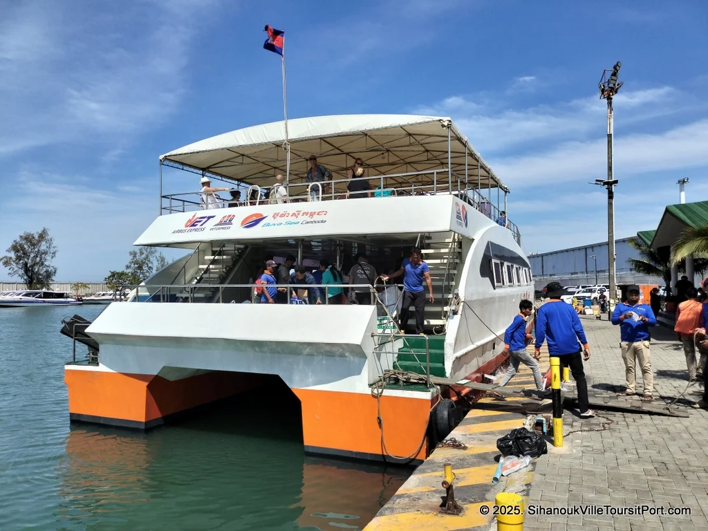 SihanoukVille Tourist Port in Cambodia. Ferry to the Cambodian Islands. Koh Rong and Koh Rong Samloem. Prices and Schedules.