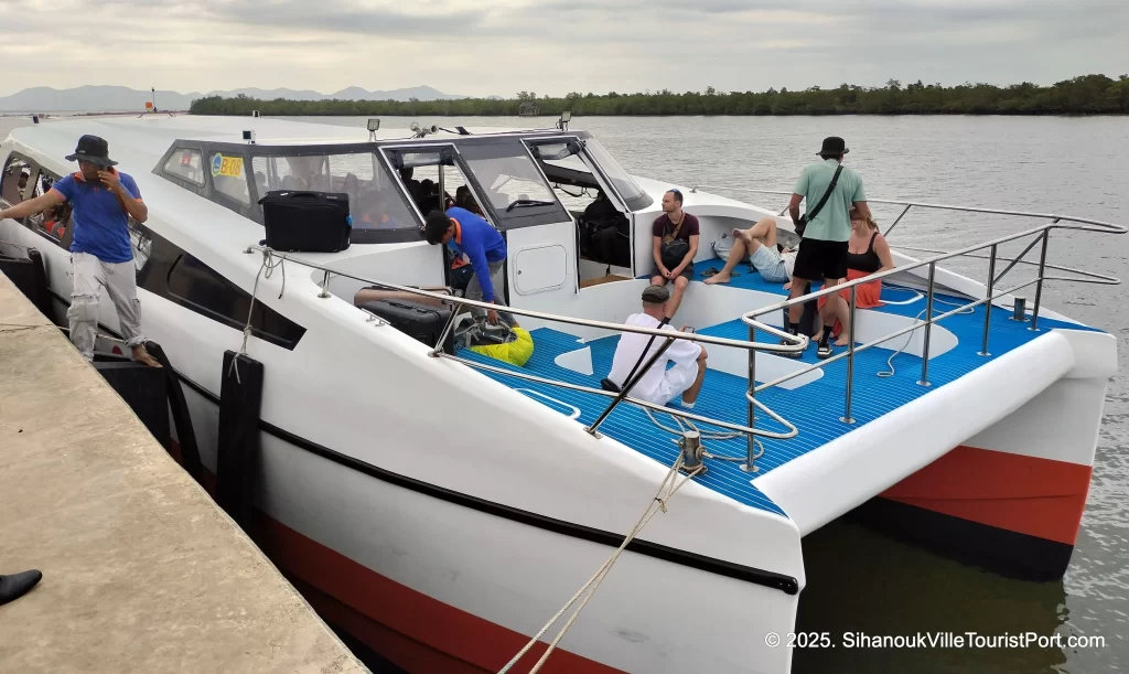 passengers on the boat between sihanoukville and koh rong and koh rong samloem