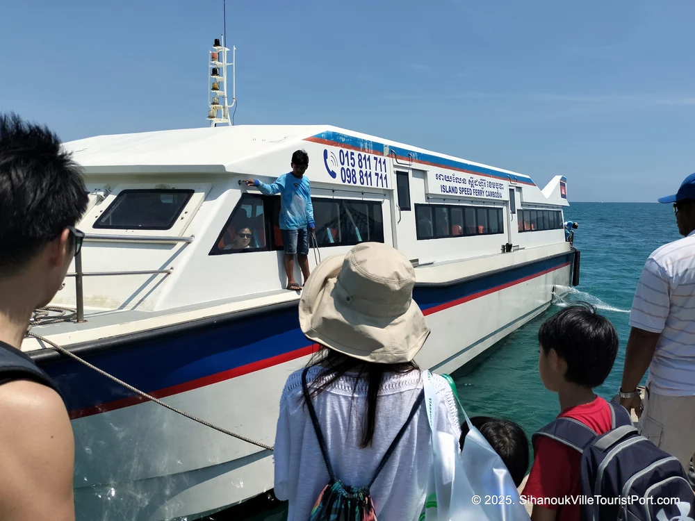 Island speed ferry boat on Koh Rong Island in Cambodia.
