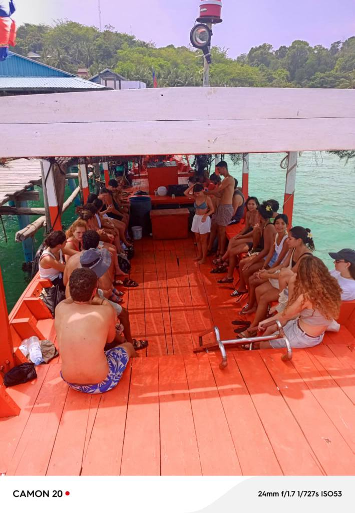Oun Koh Rong Boat trip on Koh Rong Island in Cambodia.