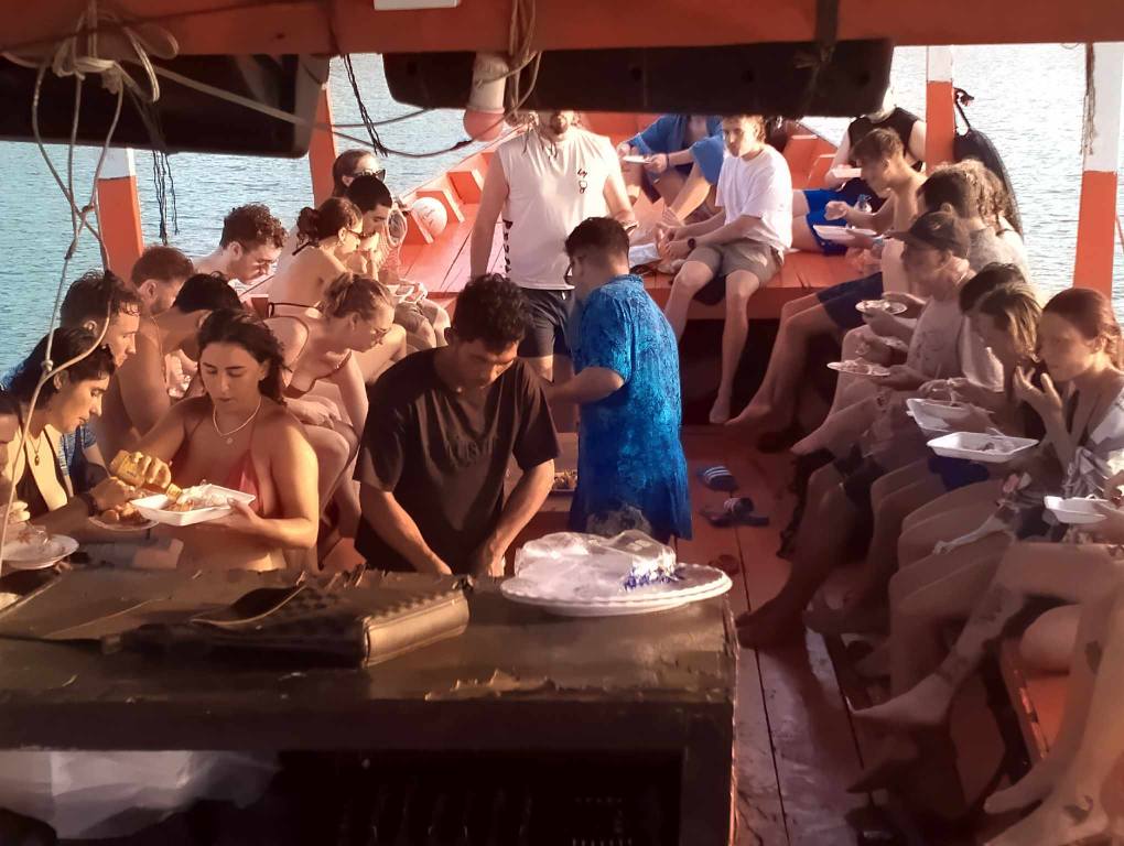 Oun Koh Rong Boat trip on Koh Rong Island in Cambodia.