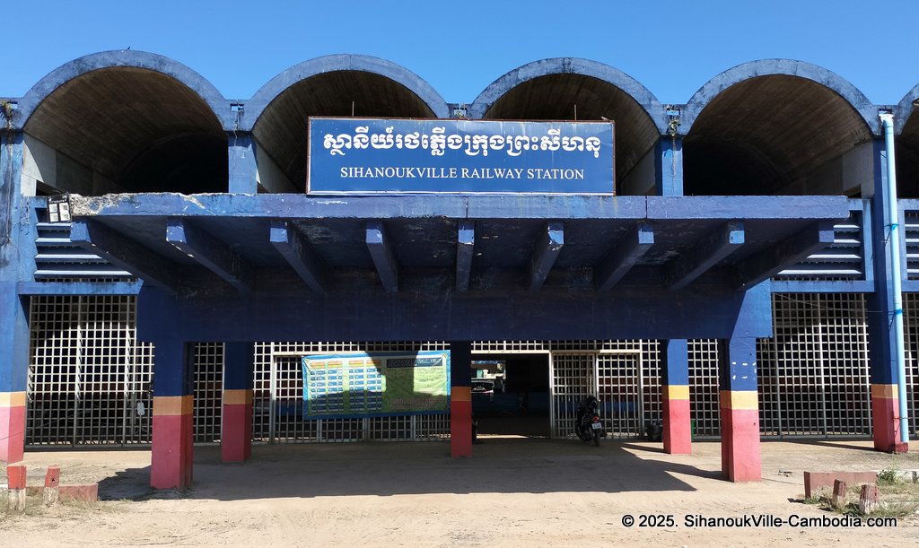 SihanoukVille Tourist Port in Cambodia. Ferry to the Cambodian Islands. Koh Rong and Koh Rong Samloem. Train station near the Port.