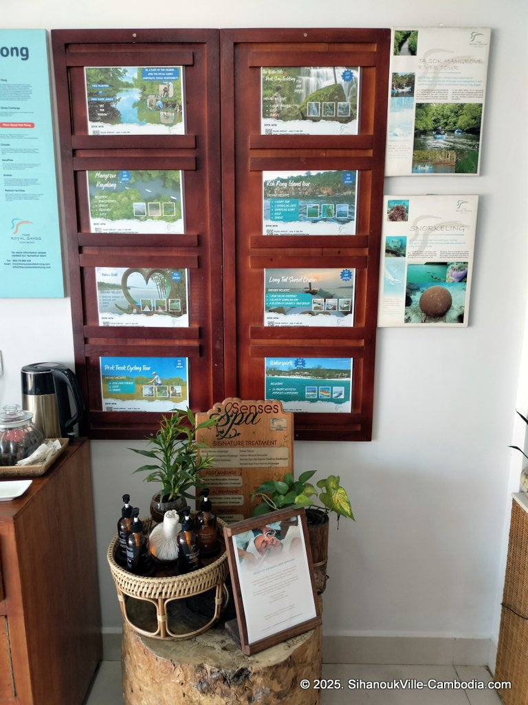 The Royal Sands waiting lounge at the sihanoukville tourist port