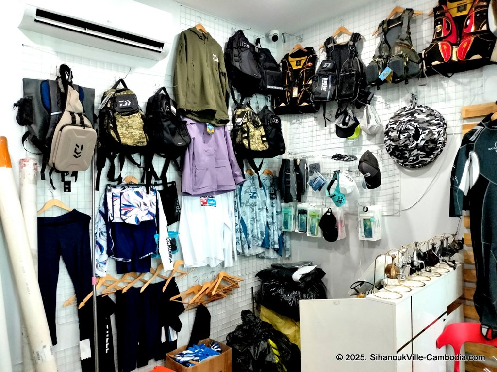 Sea Hunter Cambodia Fishing and scuba and fishing trips store at the SihanoukVille Tourist Port