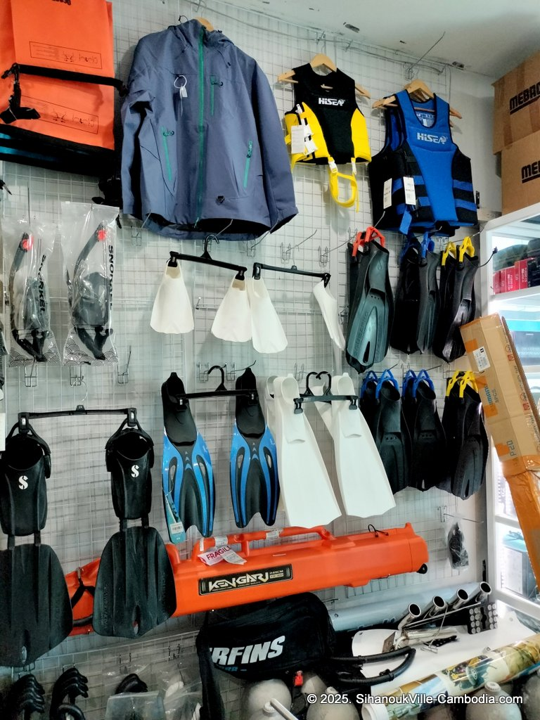 Sea Hunter Cambodia Fishing and scuba and fishing trips store at the SihanoukVille Tourist Port