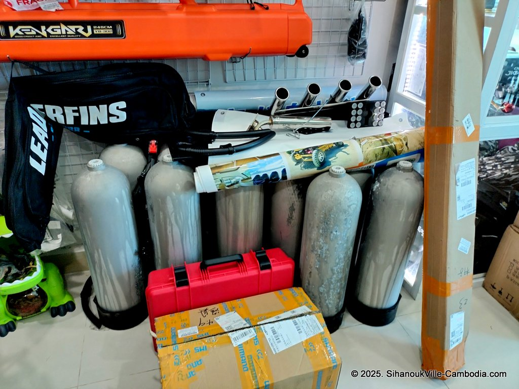 Sea Hunter Cambodia Fishing and scuba and fishing trips store at the SihanoukVille Tourist Port