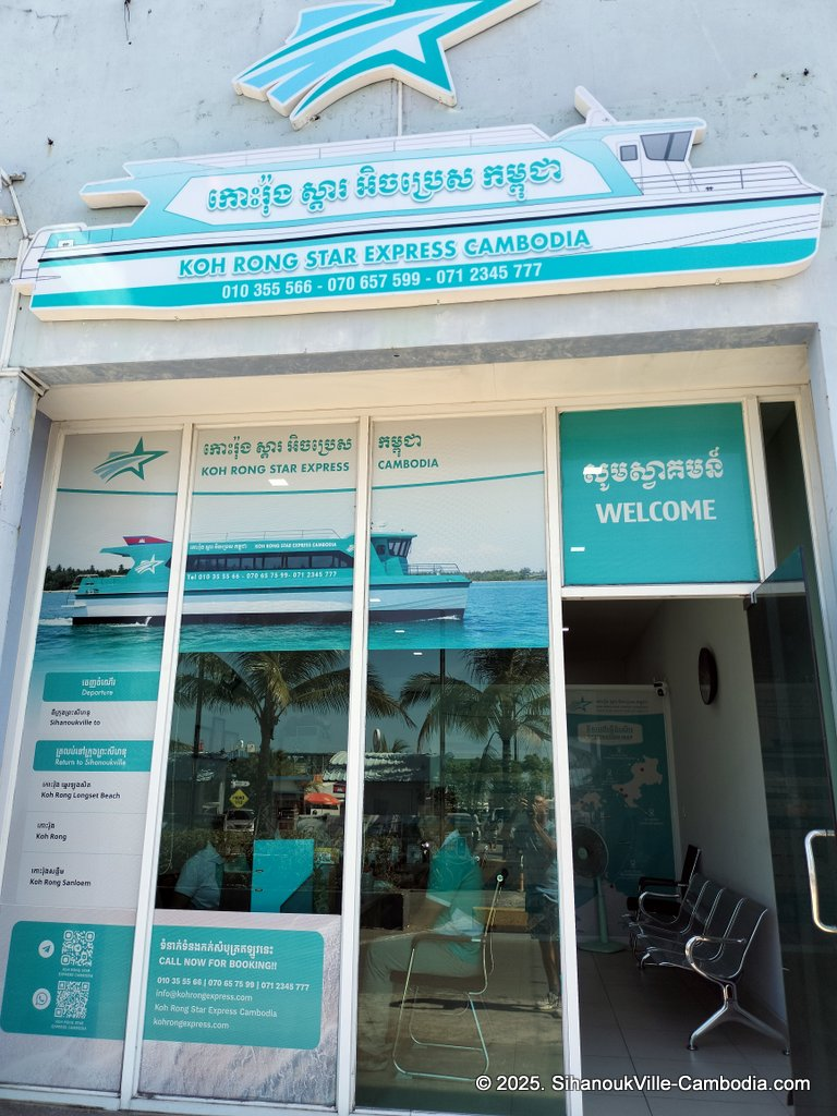 Koh Rong Star Express Ferry at the SihanoukVille Tourist Port in Cambodia