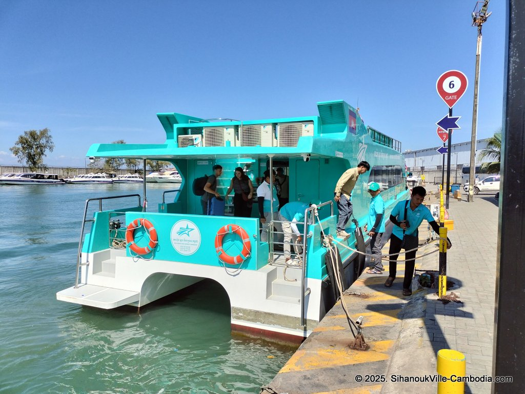 Koh Rong Star Express Ferry at the SihanoukVille Tourist Port in Cambodia