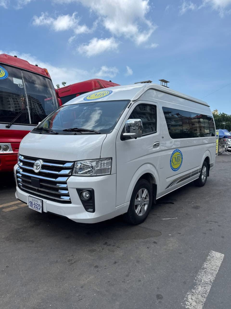 CMR Chan Moly Roth Transport bus at the SihanoukVille Tourist Port.
