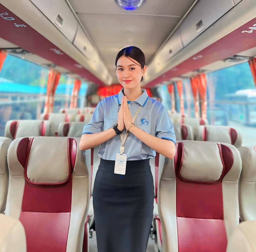 Giant Ibis bus at the SihanoukVille Tourist Port.