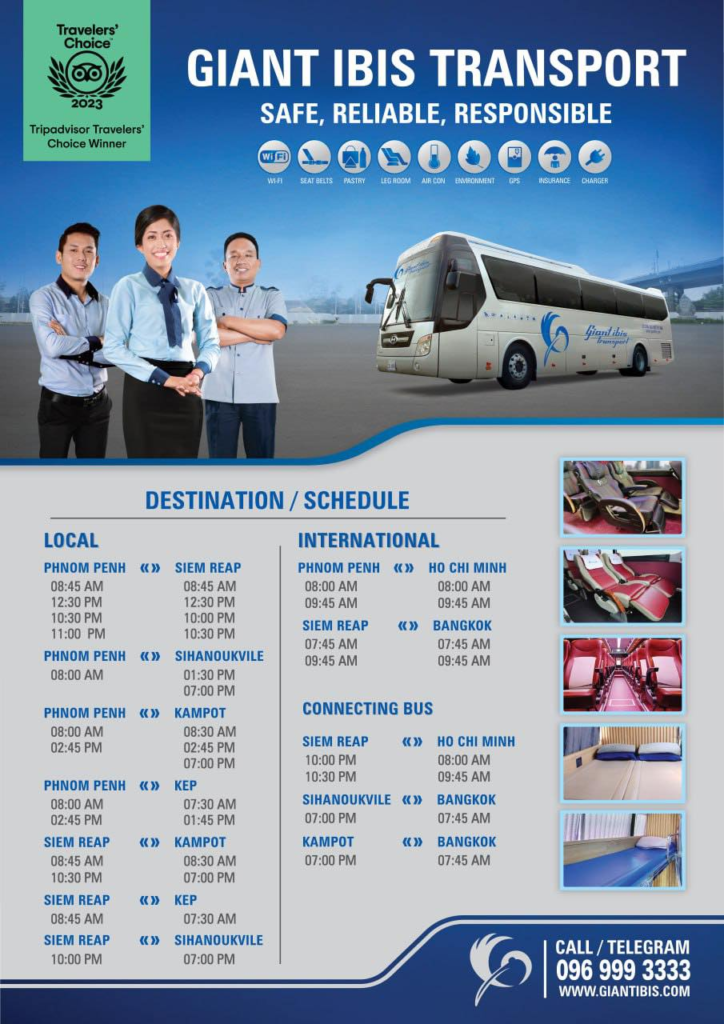 Giant Ibis bus at the SihanoukVille Tourist Port.