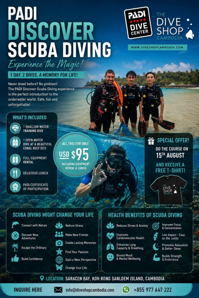 The Dive Shop Cambodia on Koh Rong Samloem Island in Cambodia.