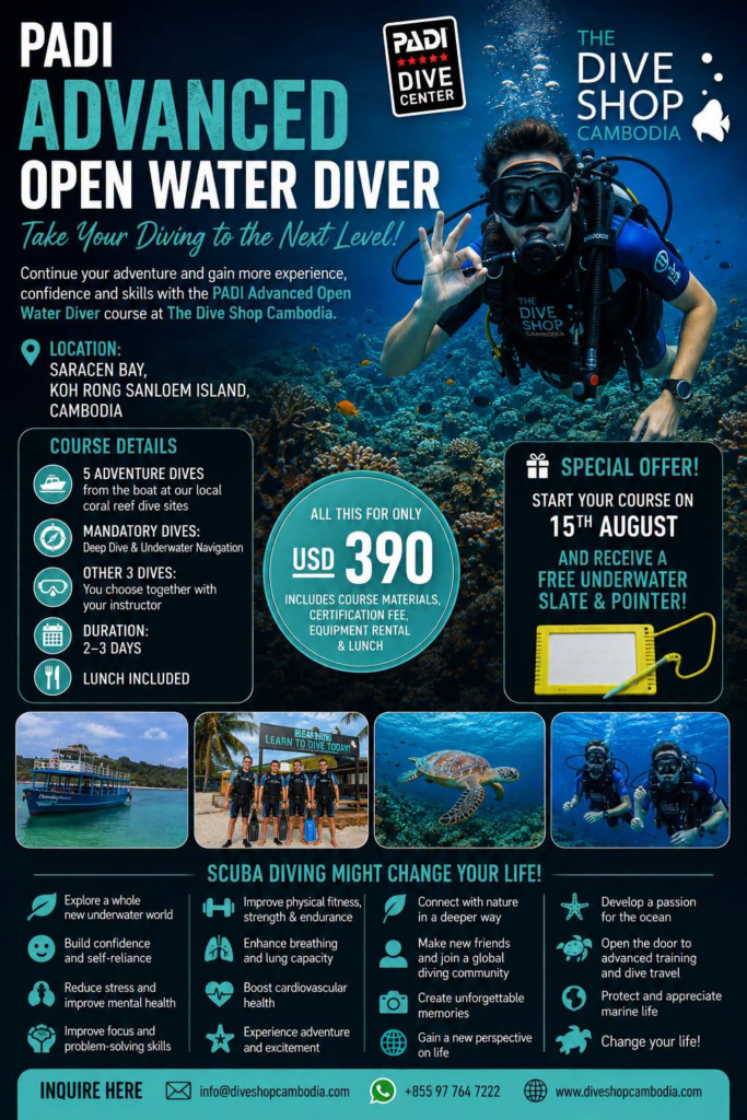 The Dive Shop Cambodia on Koh Rong Samloem Island in Cambodia.